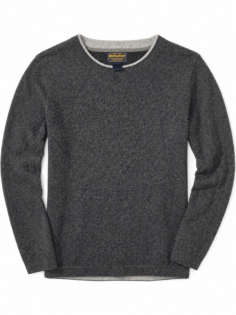 Woolrich Wool Sweater Mens Large Gray Crewneck Outdoor Knit USA Classic